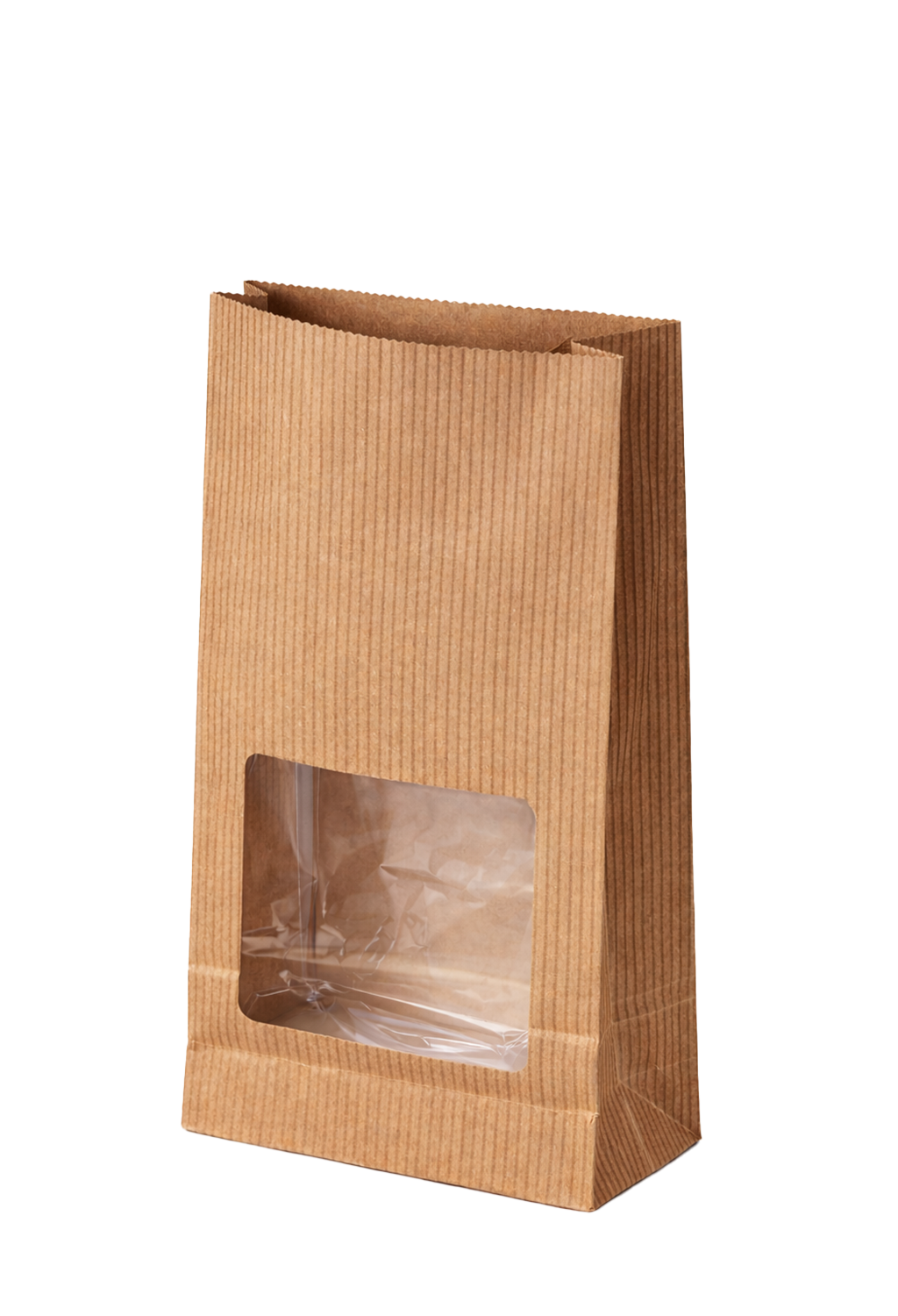 Kraft Film Block Bottom Bag with Window